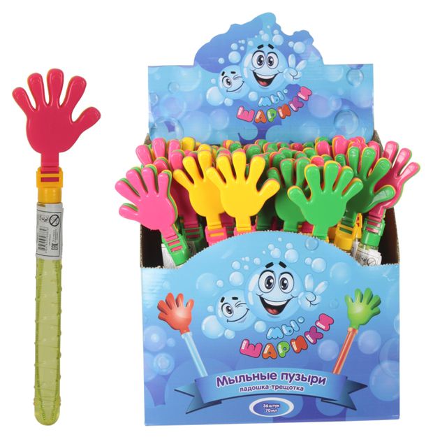 Мыльные пузыри 1TOY Ладошка с трещоткой 1 шт 129₽