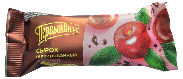 Сырок глазированный творожный Первый вкус вишня батончик 18% БЗМЖ, 40 г
