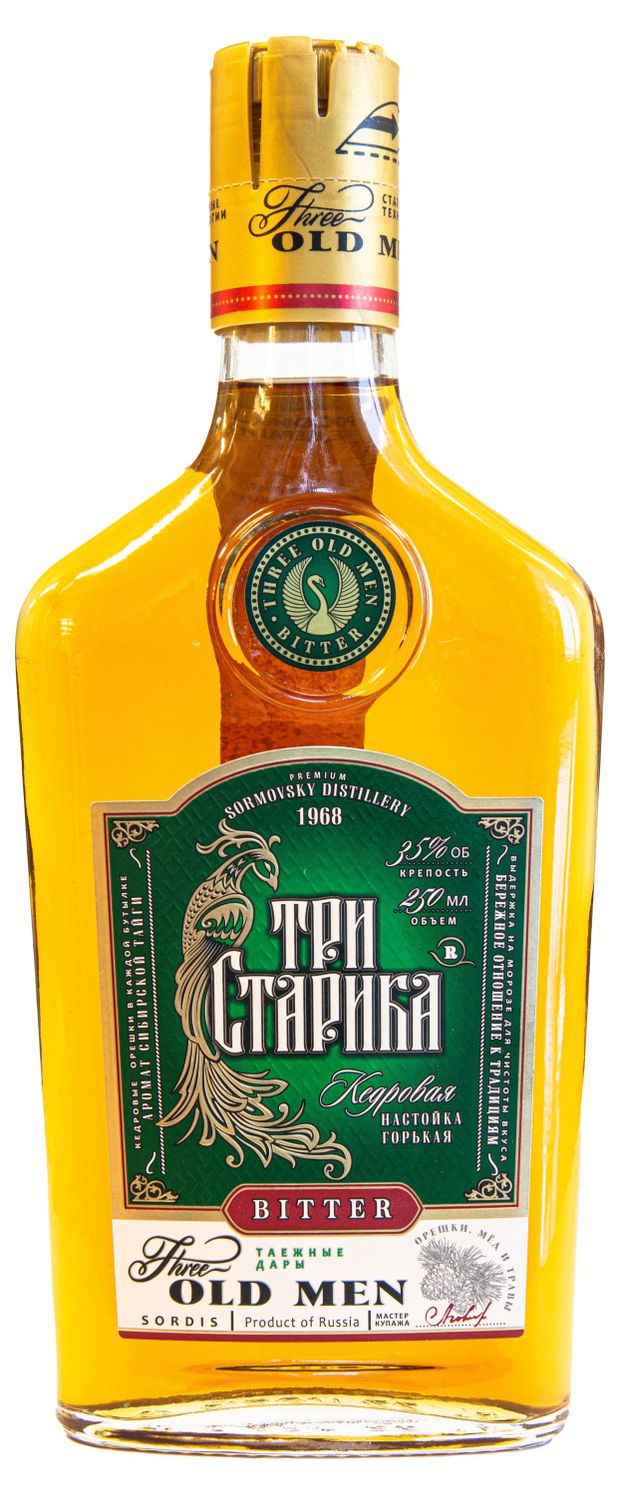 Настойка Три старика Кедровая Россия, 0,25 л