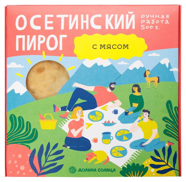 Осетинский пирог Долина Солнца с мясом, 500 г