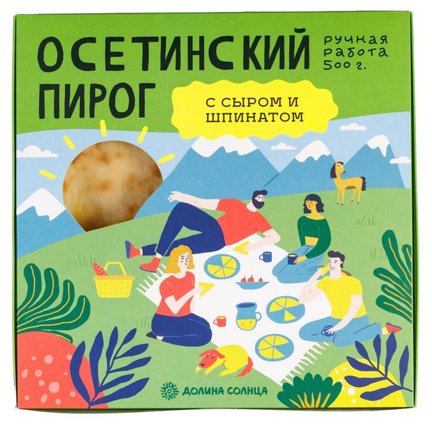 Осетинский пирог Долина Солнца с шпинатом и сыром, 500 г
