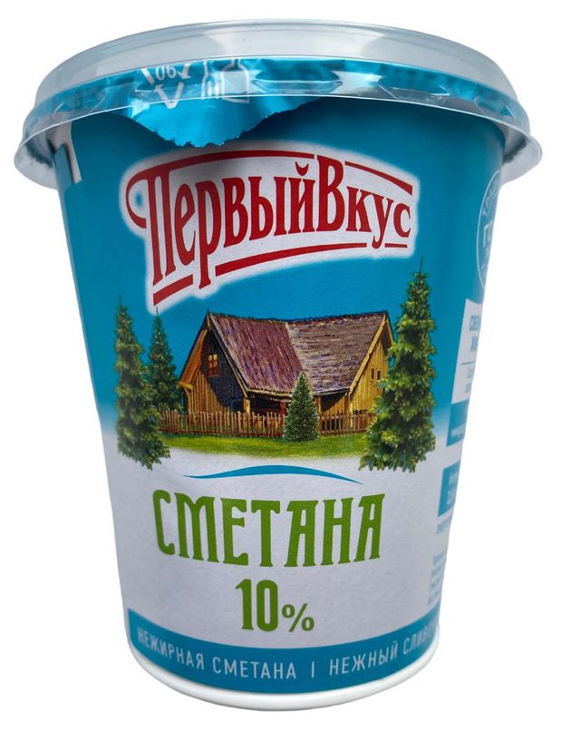 Сметана Первый вкус 10% БЗМЖ, 300 г