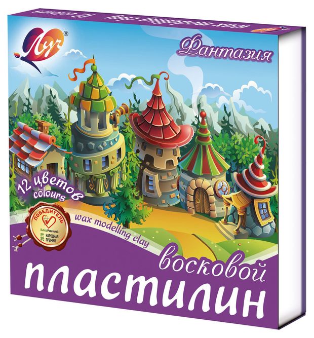 Пластилин Луч Фантазия восковой 12 цветов 230₽
