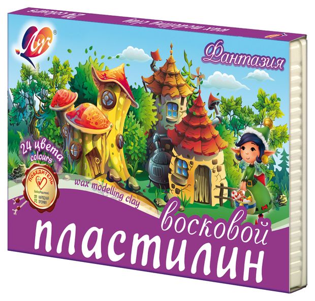 фото Пластилин восковой луч фантазия, 24 цвета