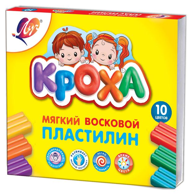 Пластилин мягкий Луч Кроха, 10 цветов