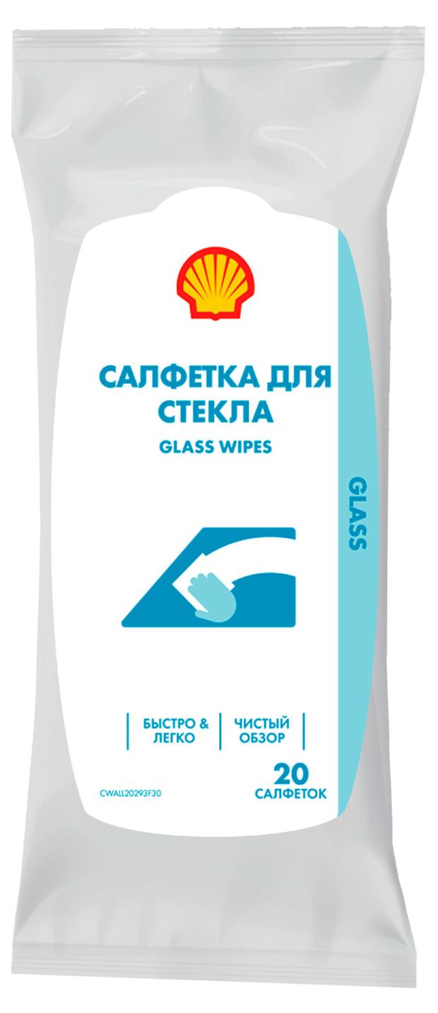 фото Влажные салфетки для стекла shell, 20 шт
