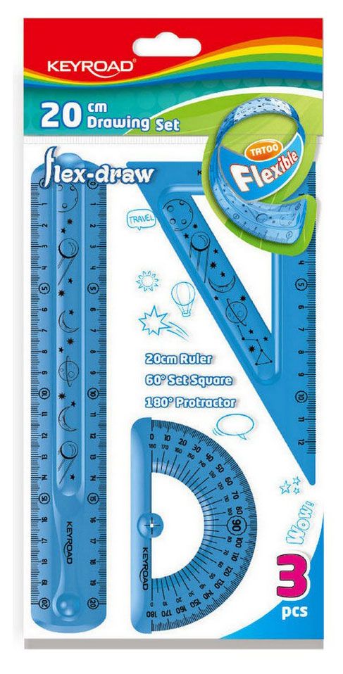 Набор для черчения KEYROAD большой гибкий 3 предмета 160₽