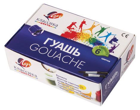 Гуашь Луч Классика, 6 цветов х 20 мл