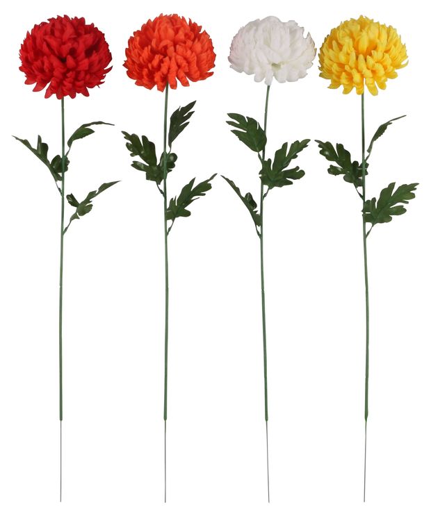 Ветка искусственная Хризантема, 71 см в ассортименте