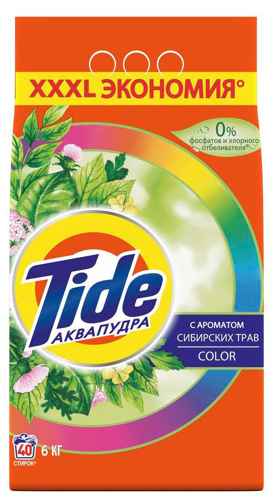 фото Стиральный порошок tide сибирские травы color, 6 кг (40стирок)