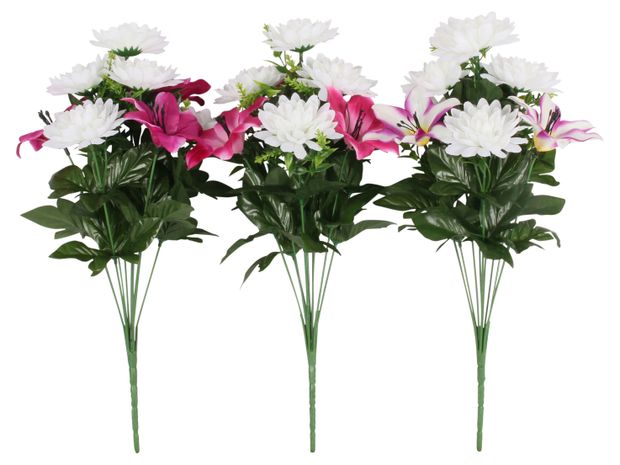 Ветка искусственная Хризантемы и лилии в ассортименте