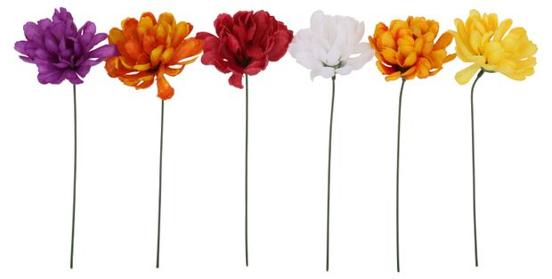 Цветок искусственный Хризантема, 23 см в ассортименте