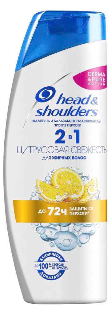 фото Шампунь и бальзам-ополаскиватель для волос head&amp;shoulders против перхоти цитрусовая свежесть, 400 мл head&shoulders