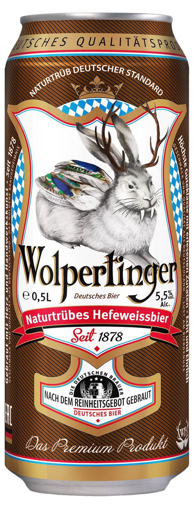 Пиво Wolpertinger Naturtrubes Hefeweissbier светлое нефильтрованное 5,4%, 500 мл