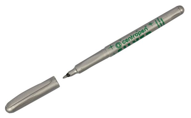Маркер для декорирования Centropen 2670 серебро пулевидный, 1 мм