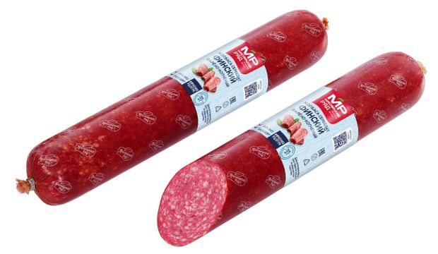 Колбаса варено-копченая Мясницкий ряд Сервелат Финский 03-05 кг 1 упаковка 04 кг 56₽