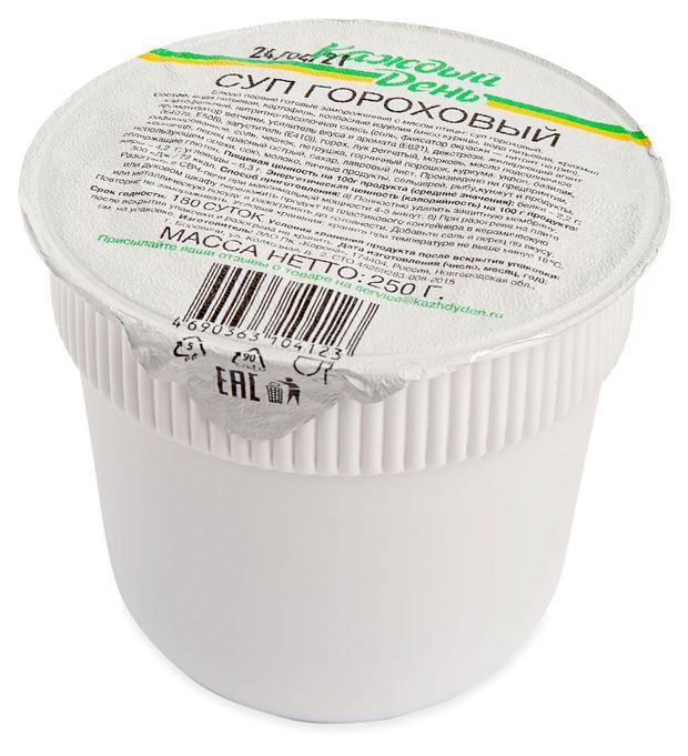 Готовое блюдо Суп гороховый Каждый день с копченостями замороженный, 250 г