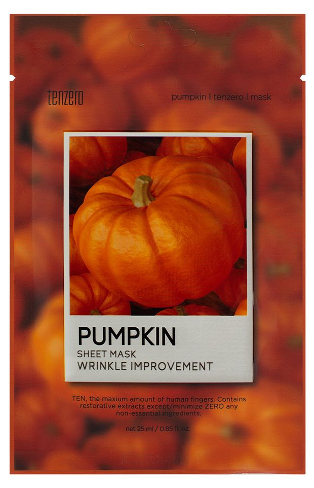 Маска тканевая для лица Tenzero с экстрактом тыквы 25 мл 60₽