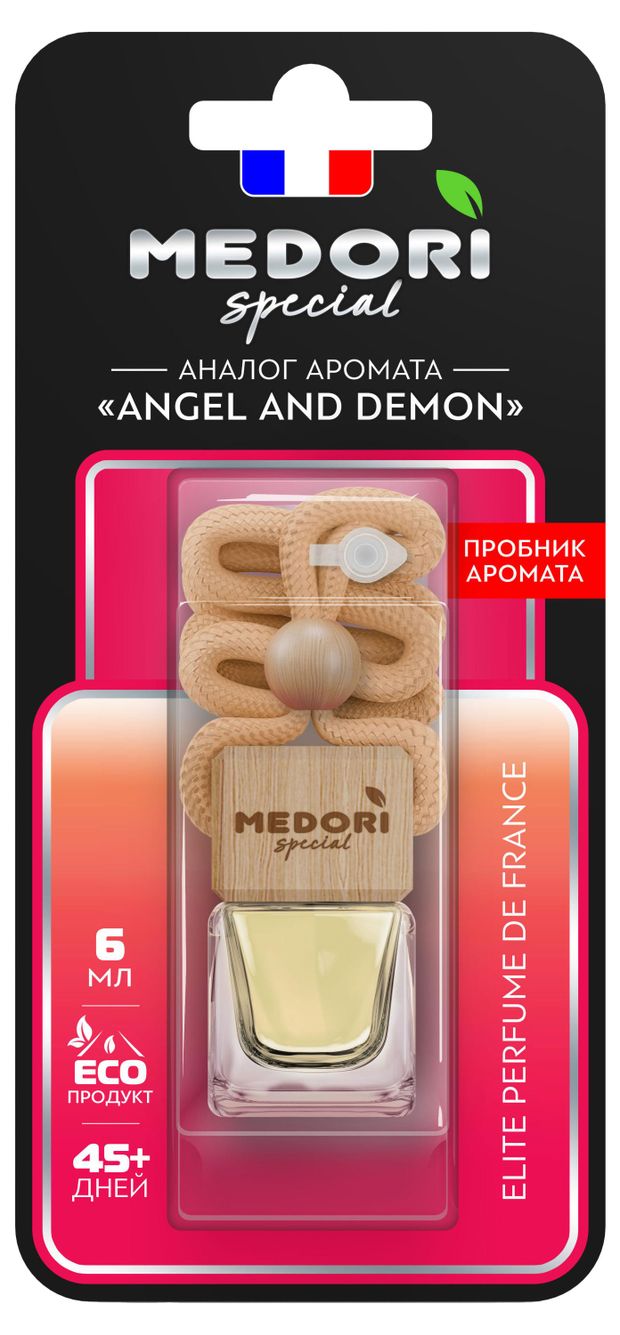 Автотовары  Ашан Ароматизатор автомобильный Medori Ange&Demon подвесной жидкий, 6 мл