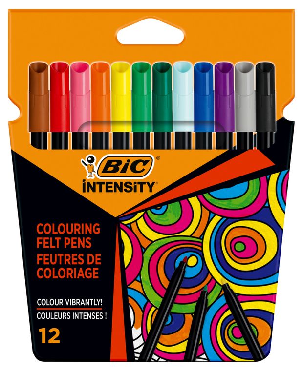 Фломастеры цветные BIC Intensity Up, 12 цветов
