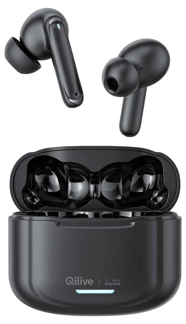 Электроника Наушники беспроводные Qilive TWS 1864 с функцией Bluetooth черные