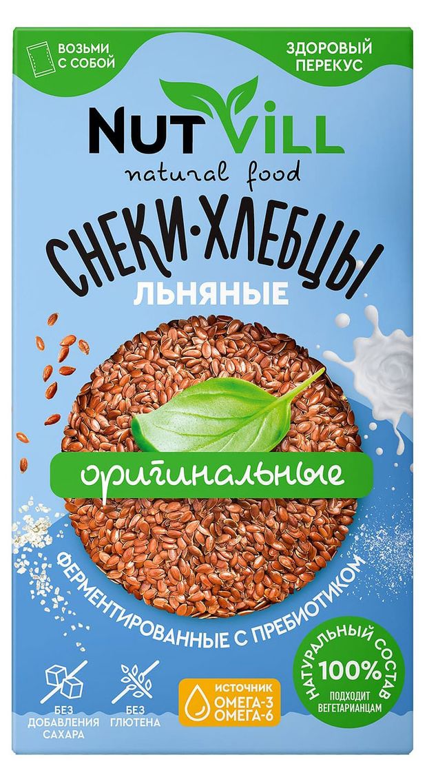 Снеки-хлебцы льняные NutVill Оригинальные, 70 г