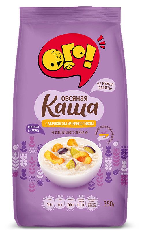 Каша овсяная ОГО! с абрикосом и черносливом без сахара, 350 г