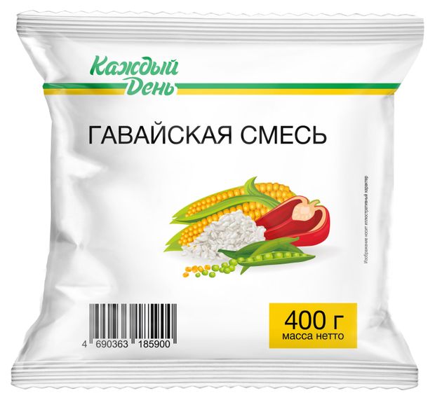 Смесь овощная Каждый день Гавайская смесь с рисом замороженная, 400 г