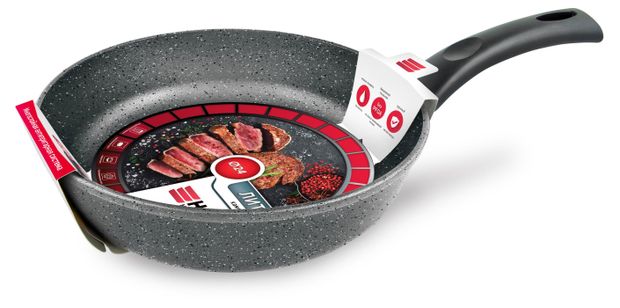 Сковорода Нева Металл Посуда литая серый гранит, 24 см