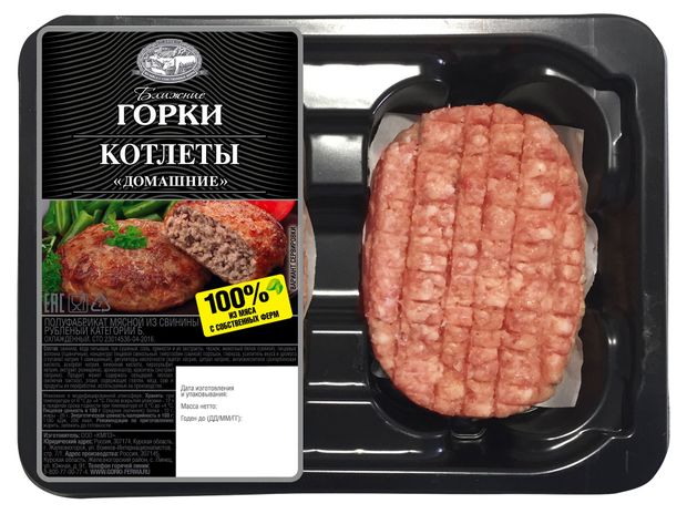 Птица, мясо Котлеты Ближние горки свиные Домашние охлажденные, 400 г