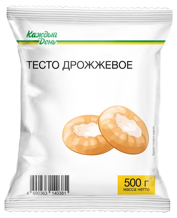 Тесто замороженное Каждый день дрожжевое сдобное, 500 г