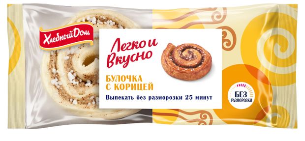 Булочка с корицей Хлебный Дом замороженная 2 шт 180 г 100₽