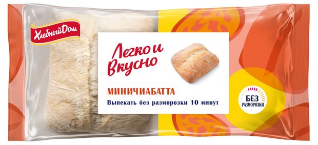 Мини-чиабатта Хлебный Дом Bie замороженная 2 шт, 200 г