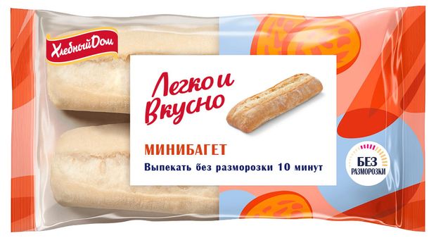 Минибагет Хлебный Дом Барра Bie замороженный 2 шт 220 г 67₽