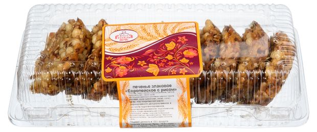 Печенье злаковое Русская Печь Европейское с рисом без глютена, 250 г