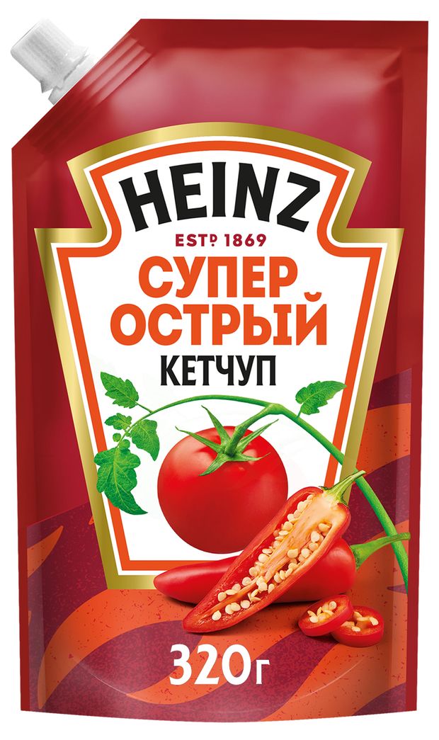 Кетчуп томатный Heinz Супер острый 320 г 120₽