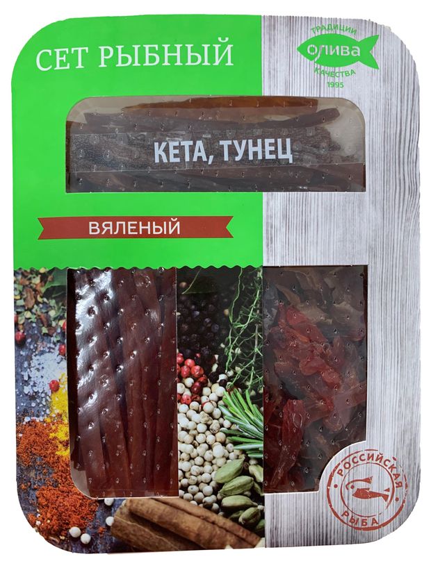 Ассорти Олива кета, минтай вяленые, 150 г