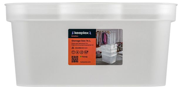 Ящик для хранения Keeplex Trendy матовый кристалл 452х298х14 см 14 л 790₽