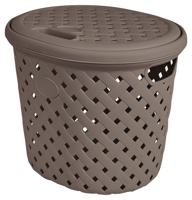 Товары для дома Корзина для белья Plast Team Rattan шоколадный мокко, 325х280х280 мм, 14 л