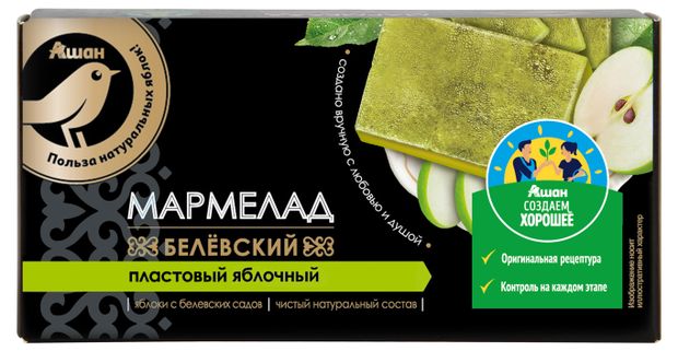 Мармелад АШАН Золотая птица Белевский пластовый яблочный, 150 г