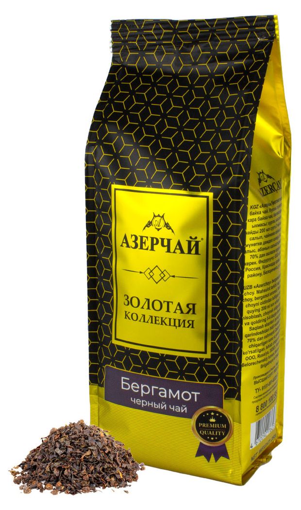Чай, кофе, горячие напитки Чай черный АЗЕРЧАЙ с бергамотом Gold collection, 250 г
