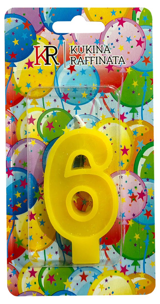 Свеча Kukina Raffinata цифра 6 30₽
