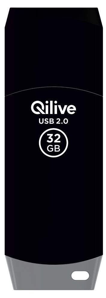 Флешка Qilive USB 20 с колпачком пластик черная 32GB 490₽