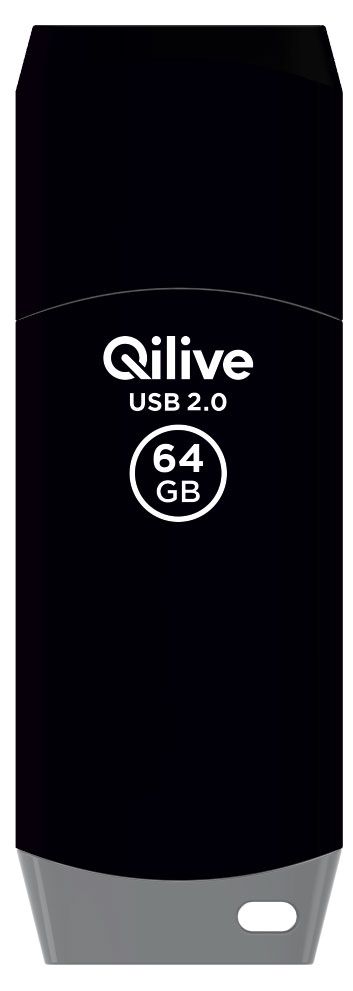 Флешка Qilive USB 20 с колпачком пластик черная 64GB 630₽