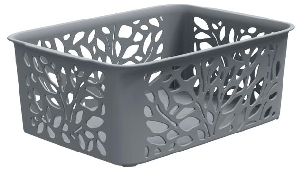 Корзина Полимербыт Leaves серая, 4 л