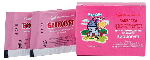 Закваска сухая для приготовления Бифидом Биойогурт саше 5 шт охлажденная, 1 шт