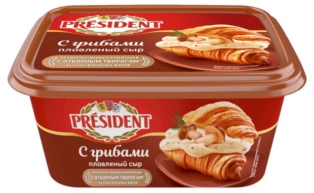 Сыр плавленый President с грибами 45 БЗМЖ 400 г 270₽