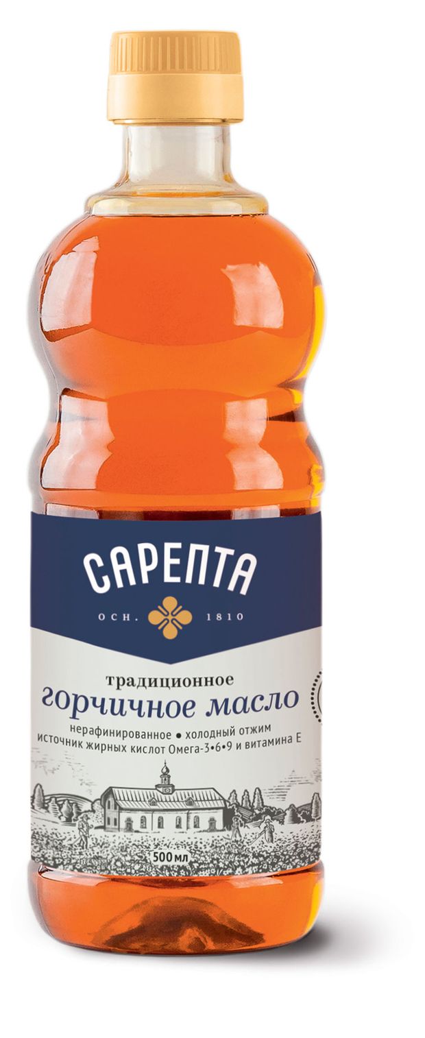 Масло горчичное Сарепта нерафинированное коричневое, 500 мл