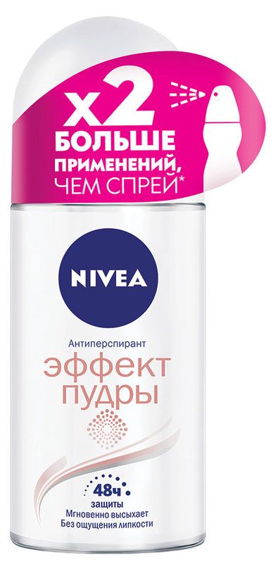 фото Дезодорант-антиперспирант шариковый nivea эффект пудры fresh антибактериальный комплекс, 50 мл
