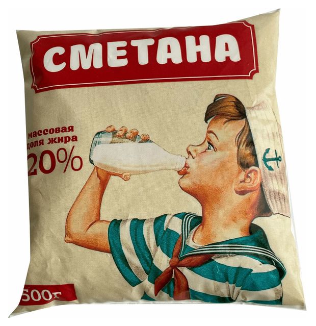 Сметана СТМК Надежда в пакете 20%, 500 г